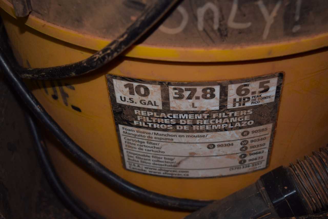 SHOP VAC 10 GAL. 6.5 HP VACUUM CLEANER - MISCELLANEOUS