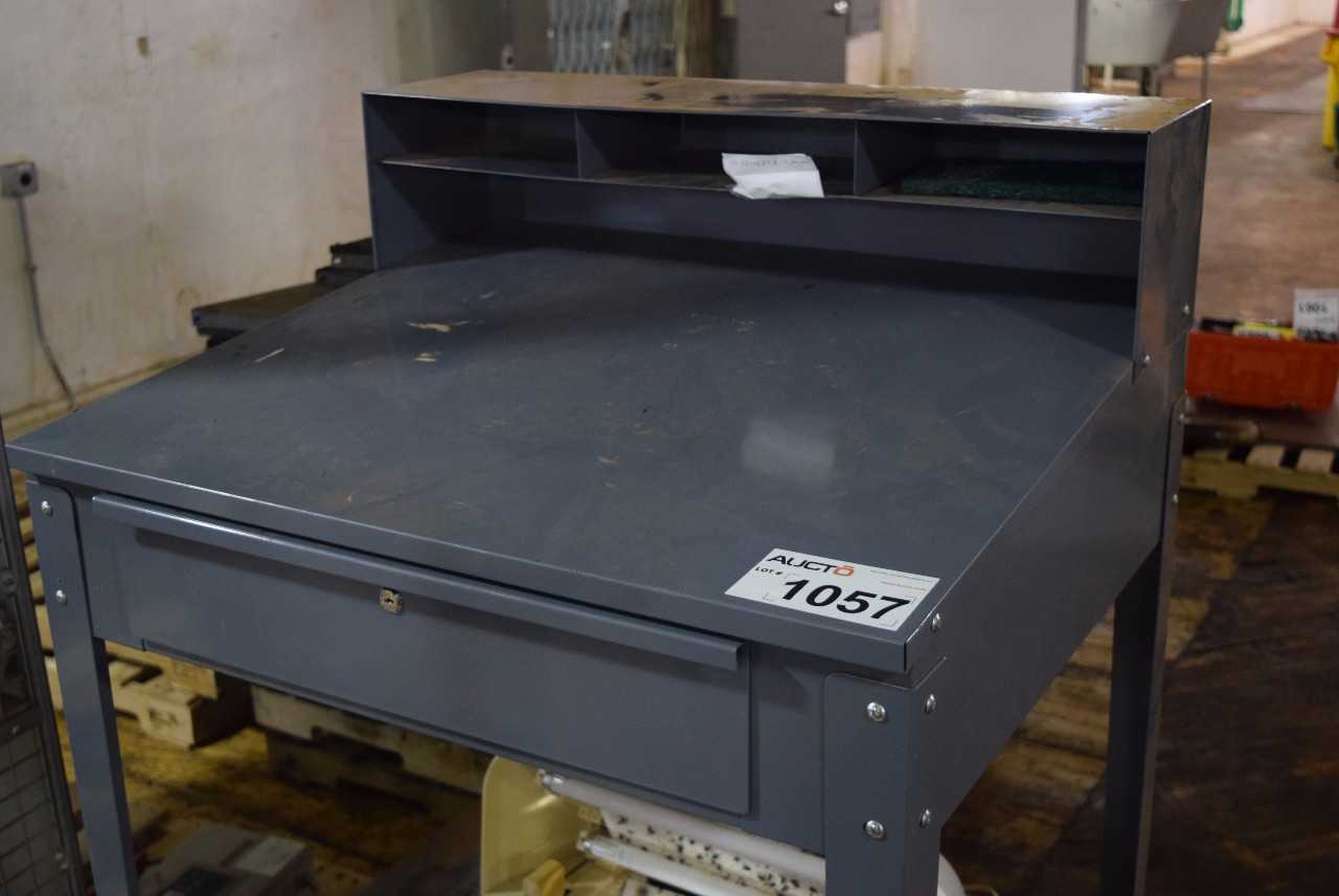 STEEL WORKERS DESK WITHOUT CONTENTS ~3 X 2.5 X 5' - MISCELLANEOUS