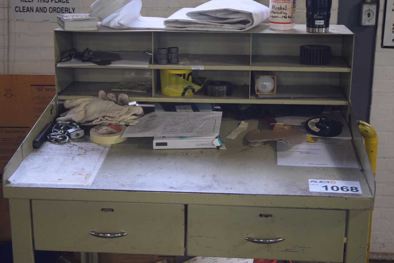 STEEL WORKERS DESK WITHOUT CONTENTS ~3 X 2.5 X 5' - MISCELLANEOUS