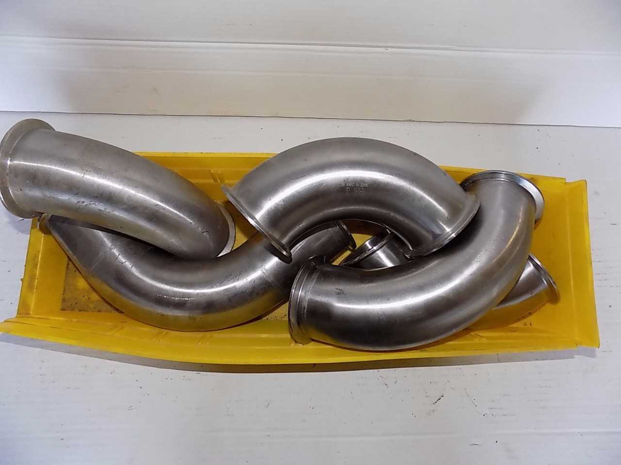 LOT OF 5 STAINLESS SANITARY 90 DEGREE ELBOWS - MISCELLANEOUS