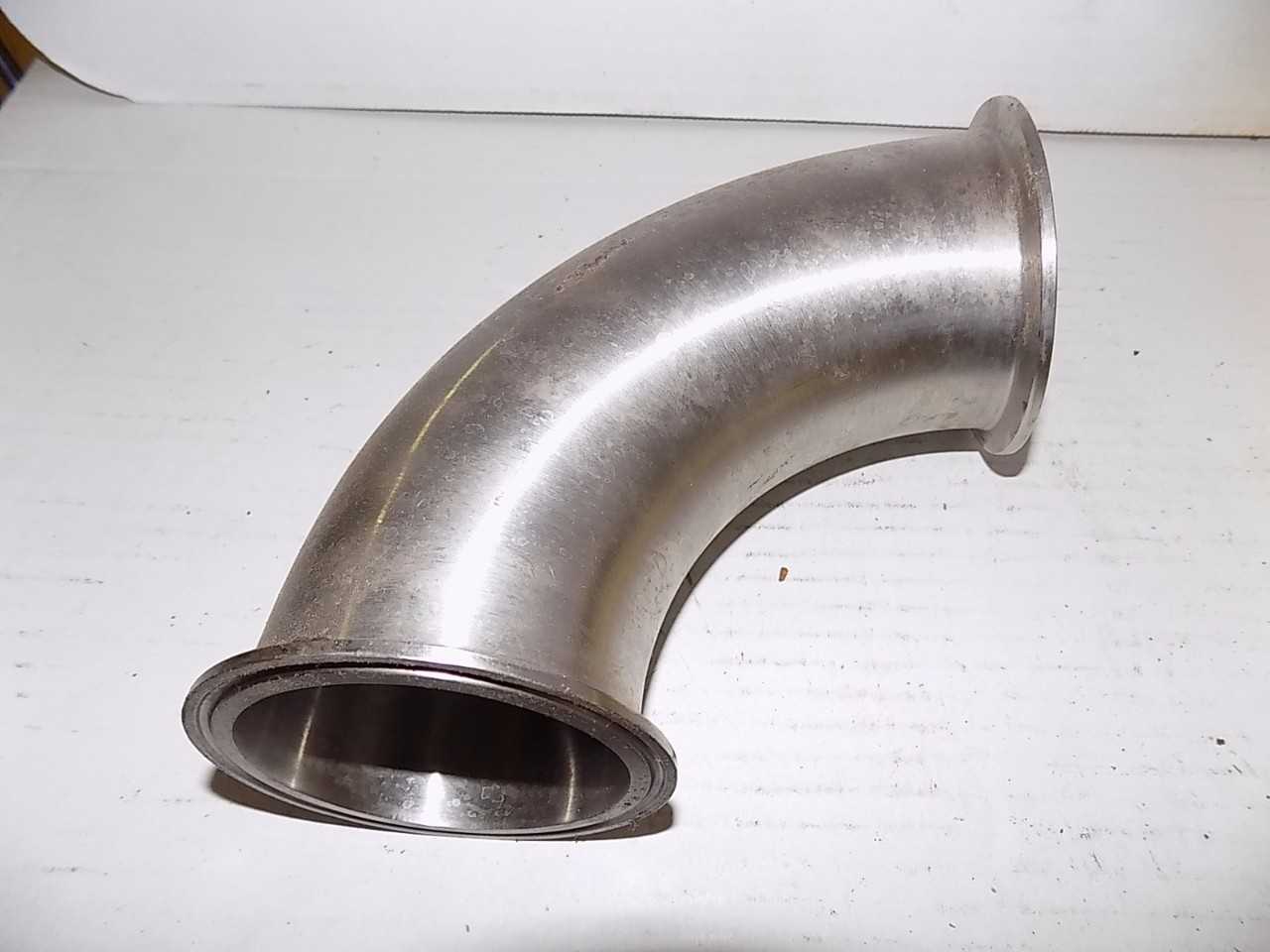 LOT OF 5 STAINLESS SANITARY 90 DEGREE ELBOWS - MISCELLANEOUS