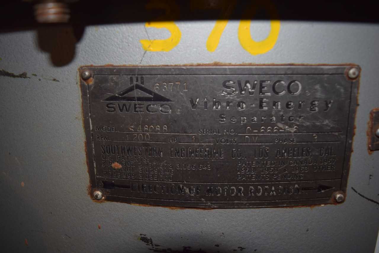 SWECO 48" VIBRATOR SEPERATOR - MISCELLANEOUS