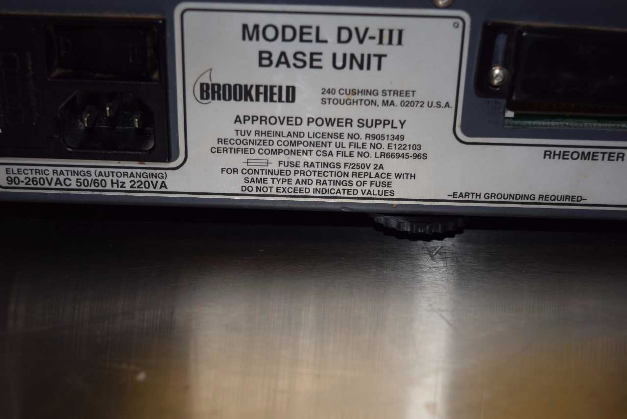 BROOKFIELD MODEL DV-III BASE UNIT - MISCELLANEOUS