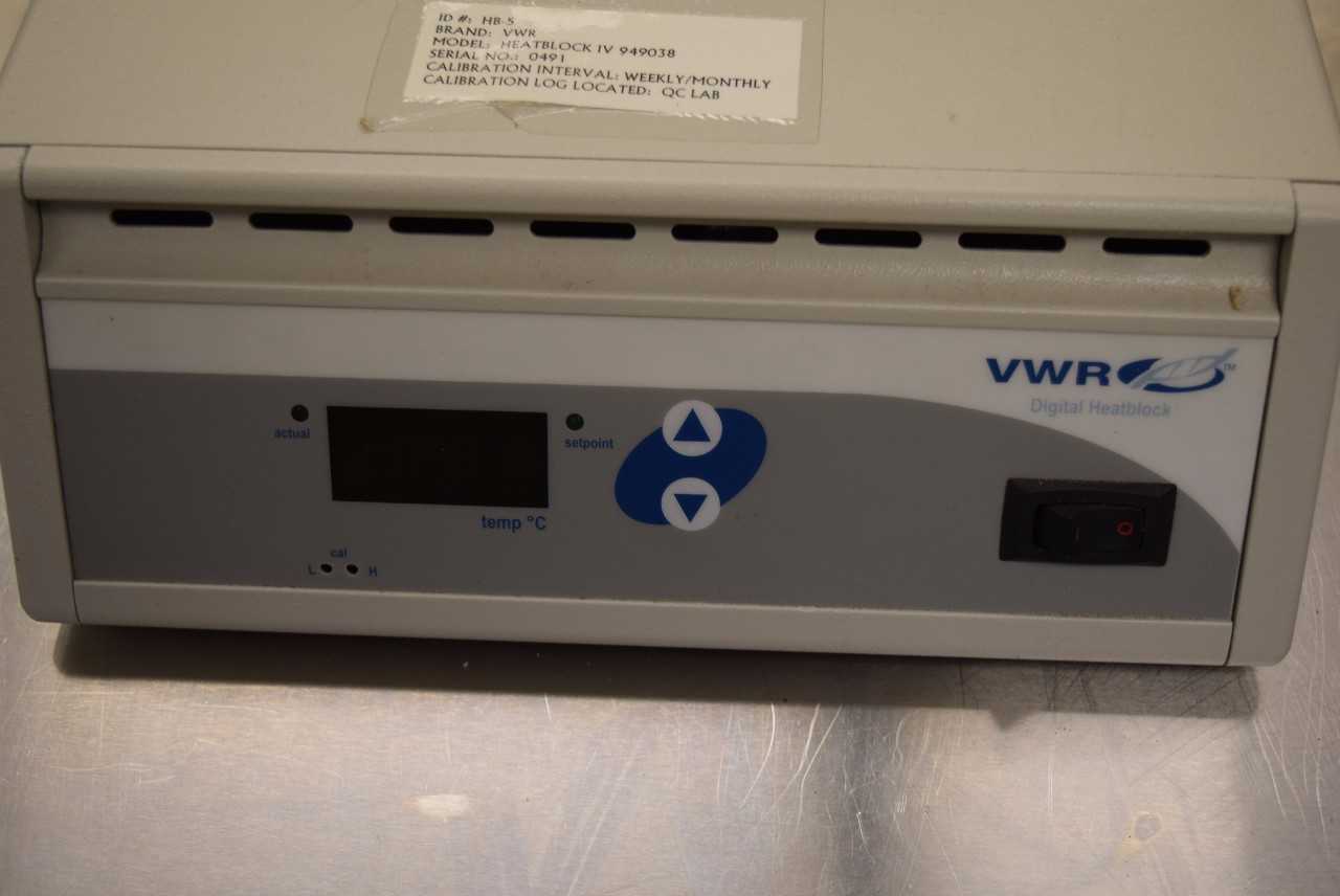 VWR MODEL 949038 HEAT BLOCK IV - MISCELLANEOUS