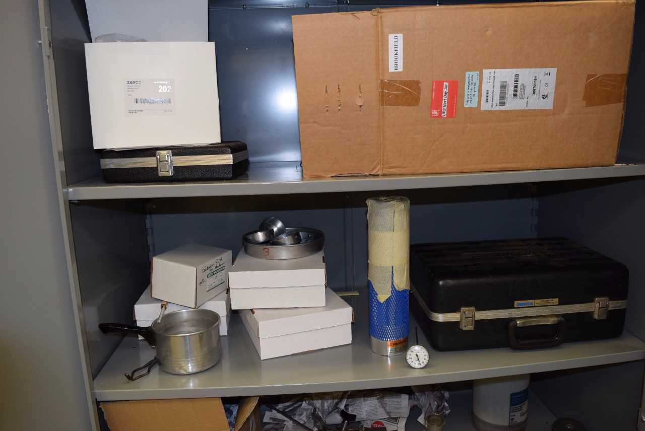 STEEL CABINET WITH CONTENTS - SAMCO LIGHTBULBS, CALIBRATION - MISCELLANEOUS