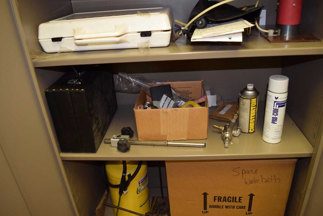 STEEL CABINET WITH CONTENT - LAB SUPPLIES - MISCELLANEOUS