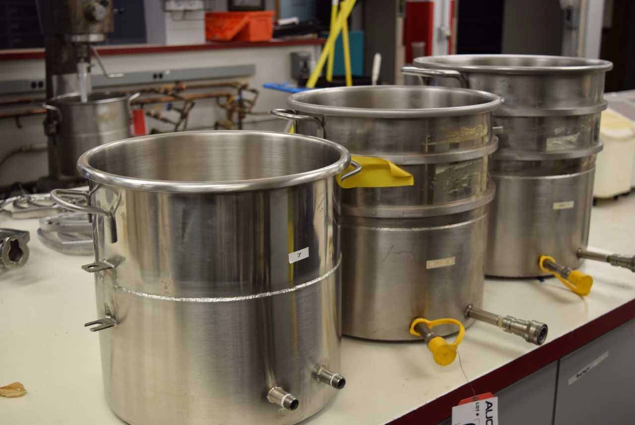 LOT OF HOBART STAINLESS JACKETED MIXING BOWLS - MISCELLANEOUS