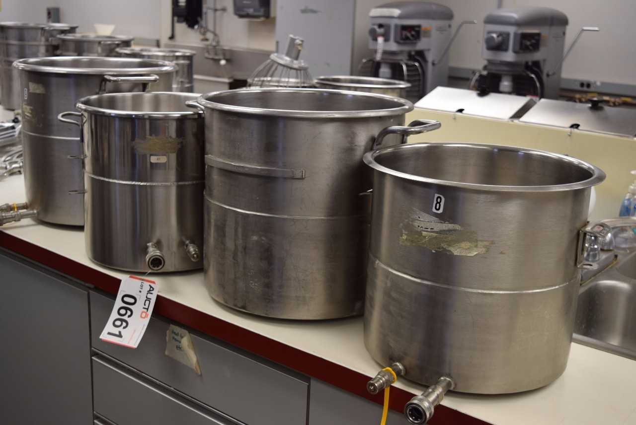 LOT OF HOBART STAINLESS JACKETED MIXING BOWLS - MISCELLANEOUS
