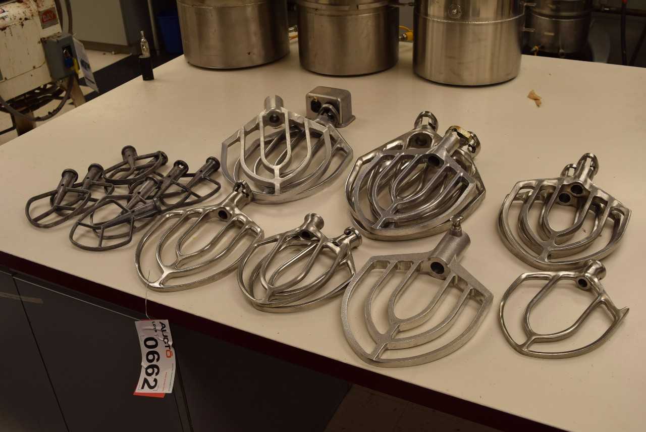 LOT OF HOBART STAINLESS MIXER ATTACHMENTS - MISCELLANEOUS