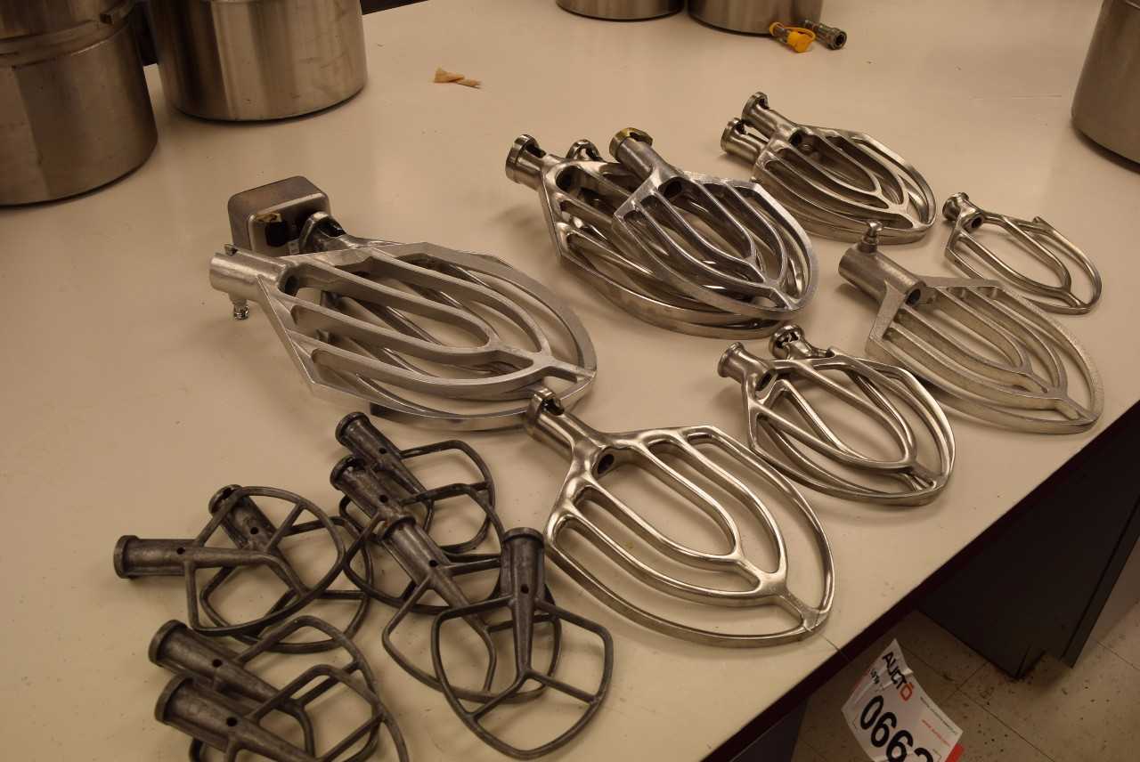 LOT OF HOBART STAINLESS MIXER ATTACHMENTS - MISCELLANEOUS