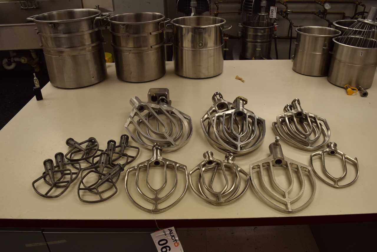 LOT OF HOBART STAINLESS MIXER ATTACHMENTS - MISCELLANEOUS