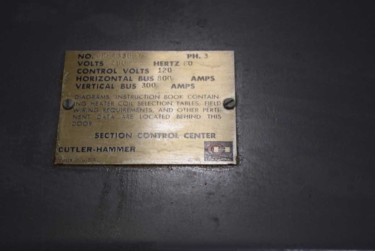 10 SECTIONS OF CUTLER HAMMER UNITROL MCCS WITH BREAKER STYLE STARTERS - MISCELLANEOUS
