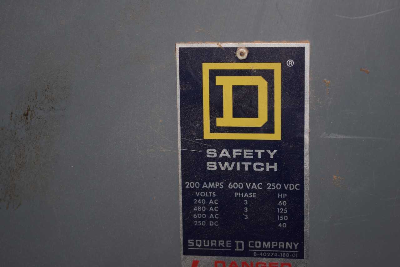 SQUARE D 200 A DISCONNECT SWITCH - MISCELLANEOUS