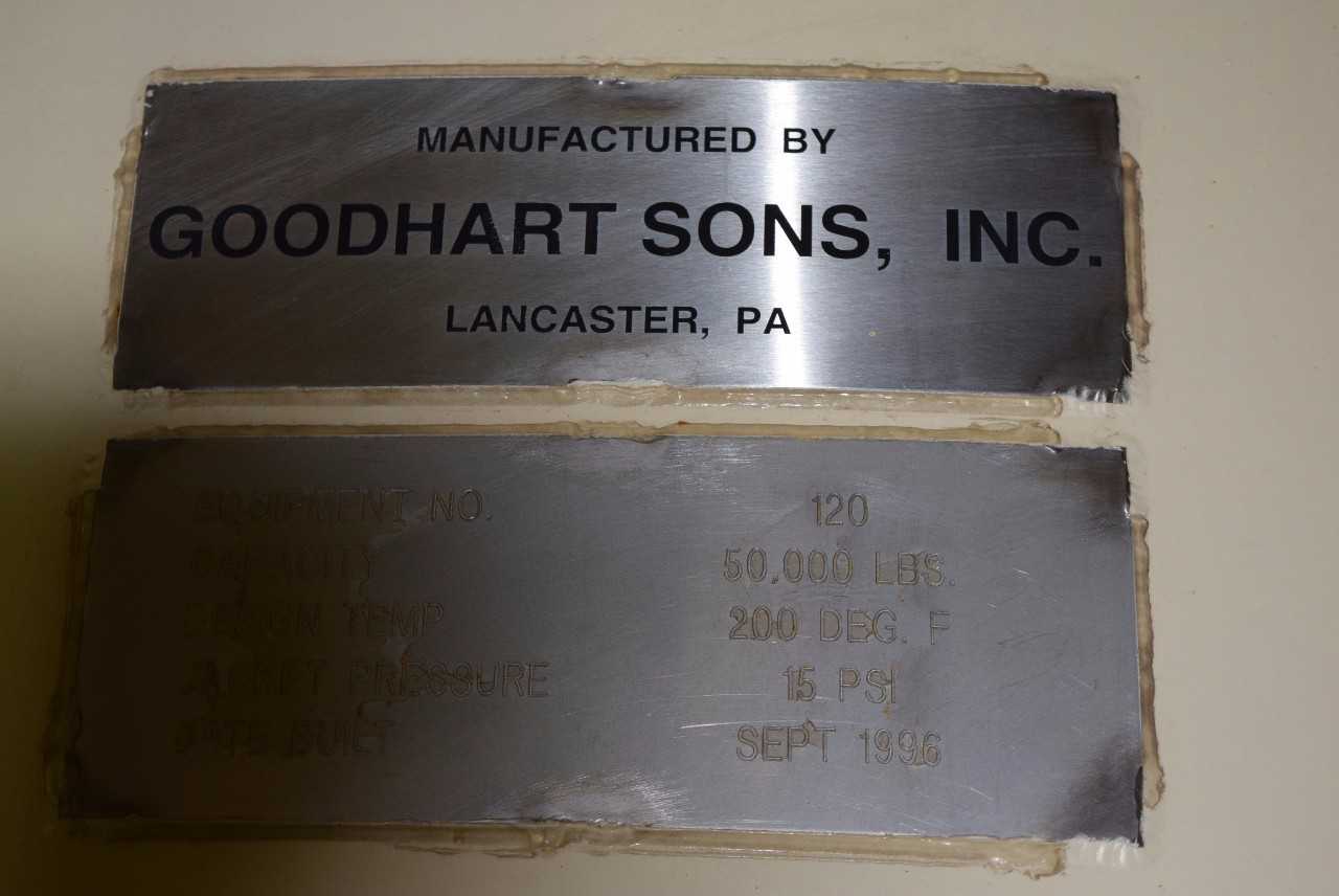 GOODHART SONS STEEL BOTTOM JACKETED TANK 120 - MISCELLANEOUS