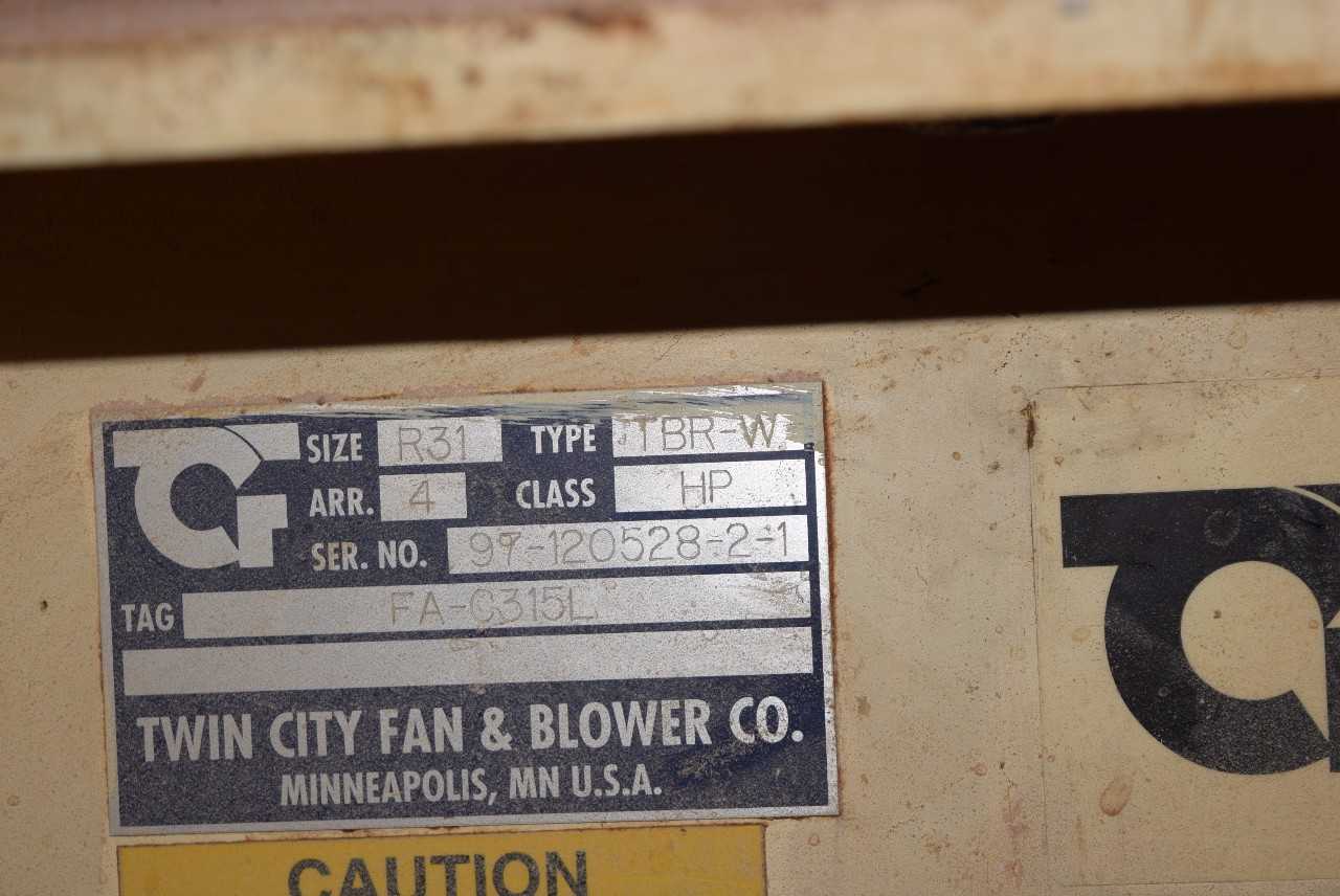 TWIN CITY FAN & BLOWER R31 TBR-W BLOWER WITH TECO 75 HP AC ELECTRIC MOTOR - MISCELLANEOUS