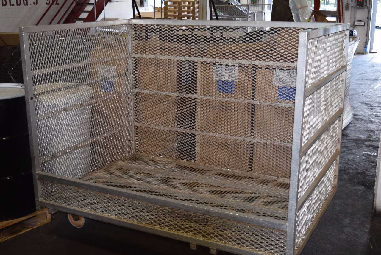 STEEL ROLLING CART WITHOUT CONTENTS ~4 X 5 X 7' - MISCELLANEOUS