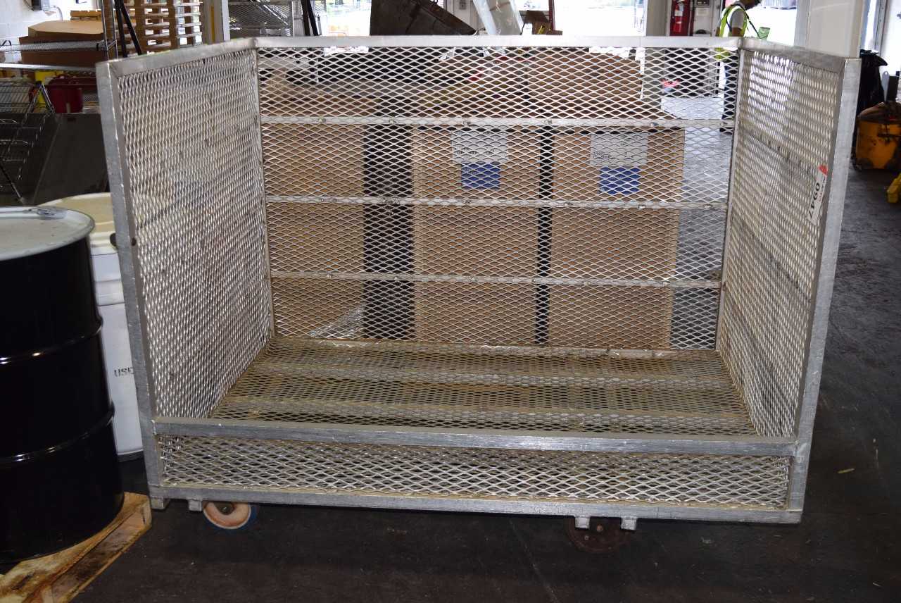 STEEL ROLLING CART WITHOUT CONTENTS ~4 X 5 X 7' - MISCELLANEOUS