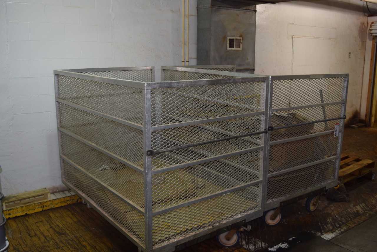 LOT OF 2 STEEL ROLLING CARTS WITHOUT CONTENTS ~4 X 5 X 7' - MISCELLANEOUS