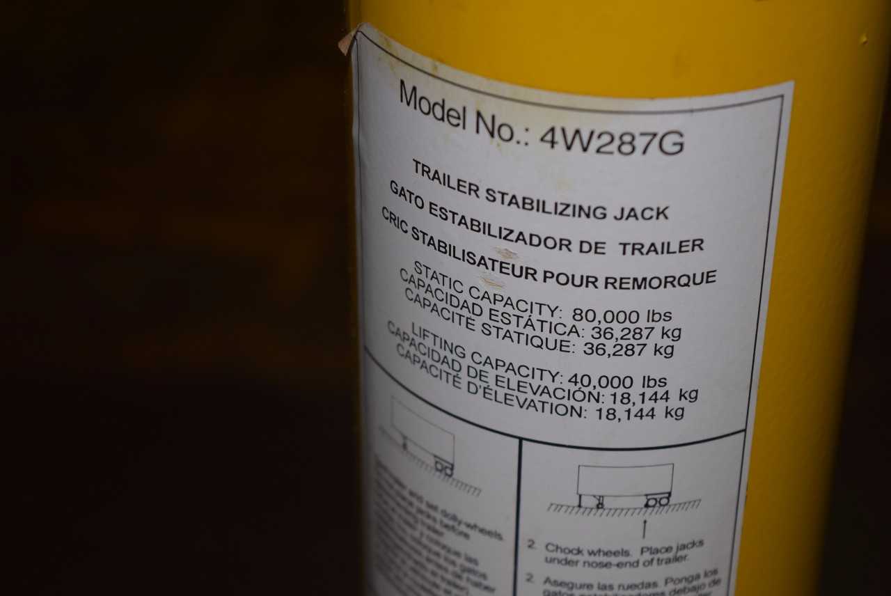 TRAILER STABILIZING JACK MODEL 4W287G - MISCELLANEOUS