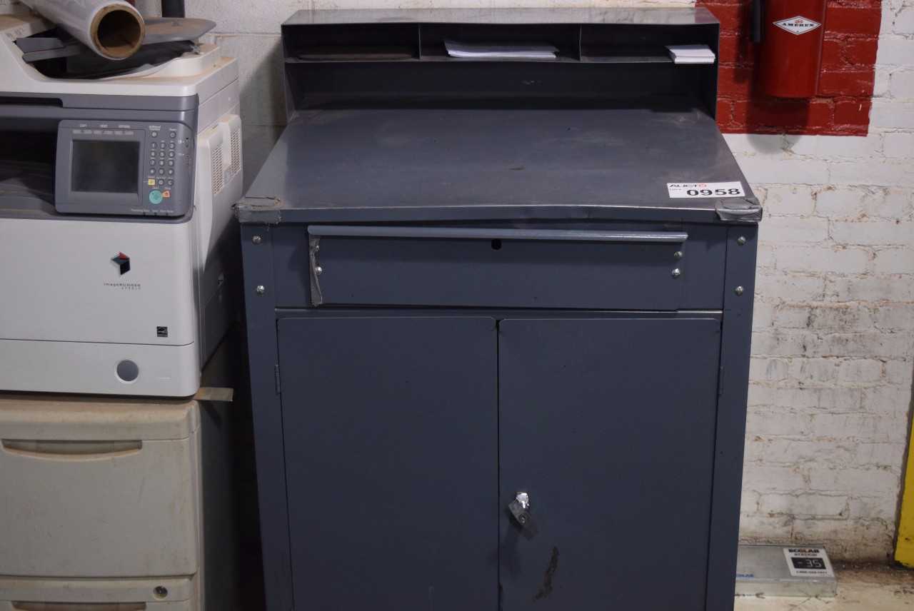 STEEL WORKERS DESK WITHOUT CONTENTS ~3 X 2.5 X 5' - MISCELLANEOUS