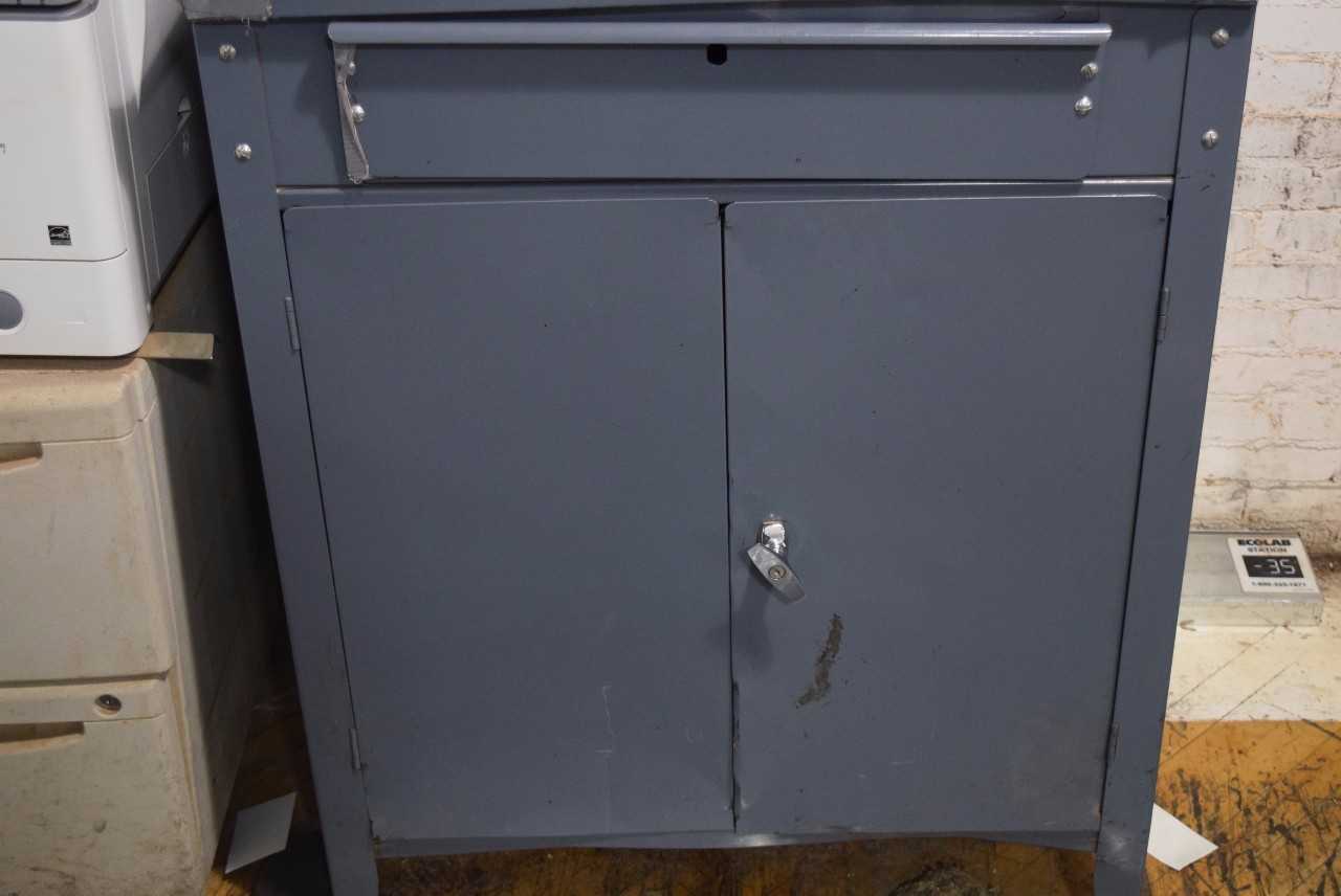 STEEL WORKERS DESK WITHOUT CONTENTS ~3 X 2.5 X 5' - MISCELLANEOUS