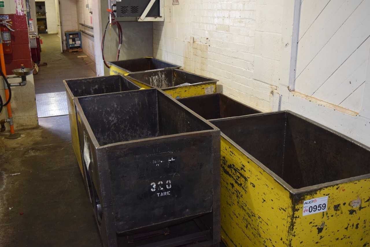 LOT OF 6 STEEL ROLLING BINS ~3.5 X 3.5 X 2.5' - MISCELLANEOUS