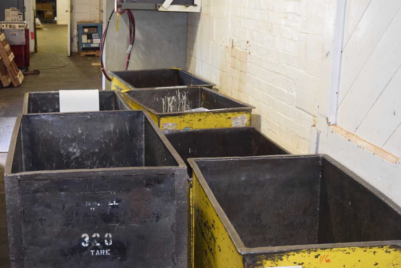 LOT OF 6 STEEL ROLLING BINS ~3.5 X 3.5 X 2.5' - MISCELLANEOUS