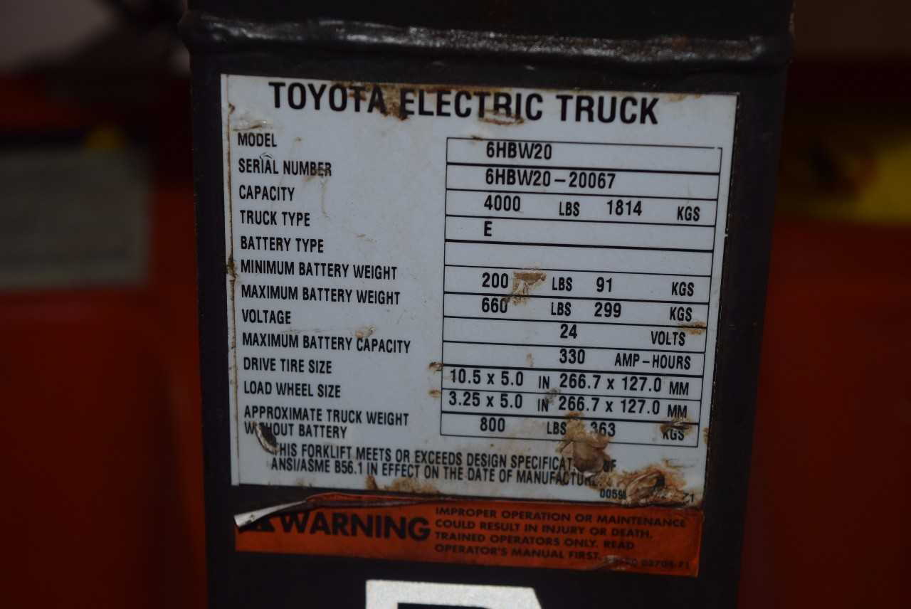 TOYOTA 6HBW20 4000 LBS. CAPACITY ELECTRIC PALLET JACK (DELAYED REMOVAL) - MISCELLANEOUS