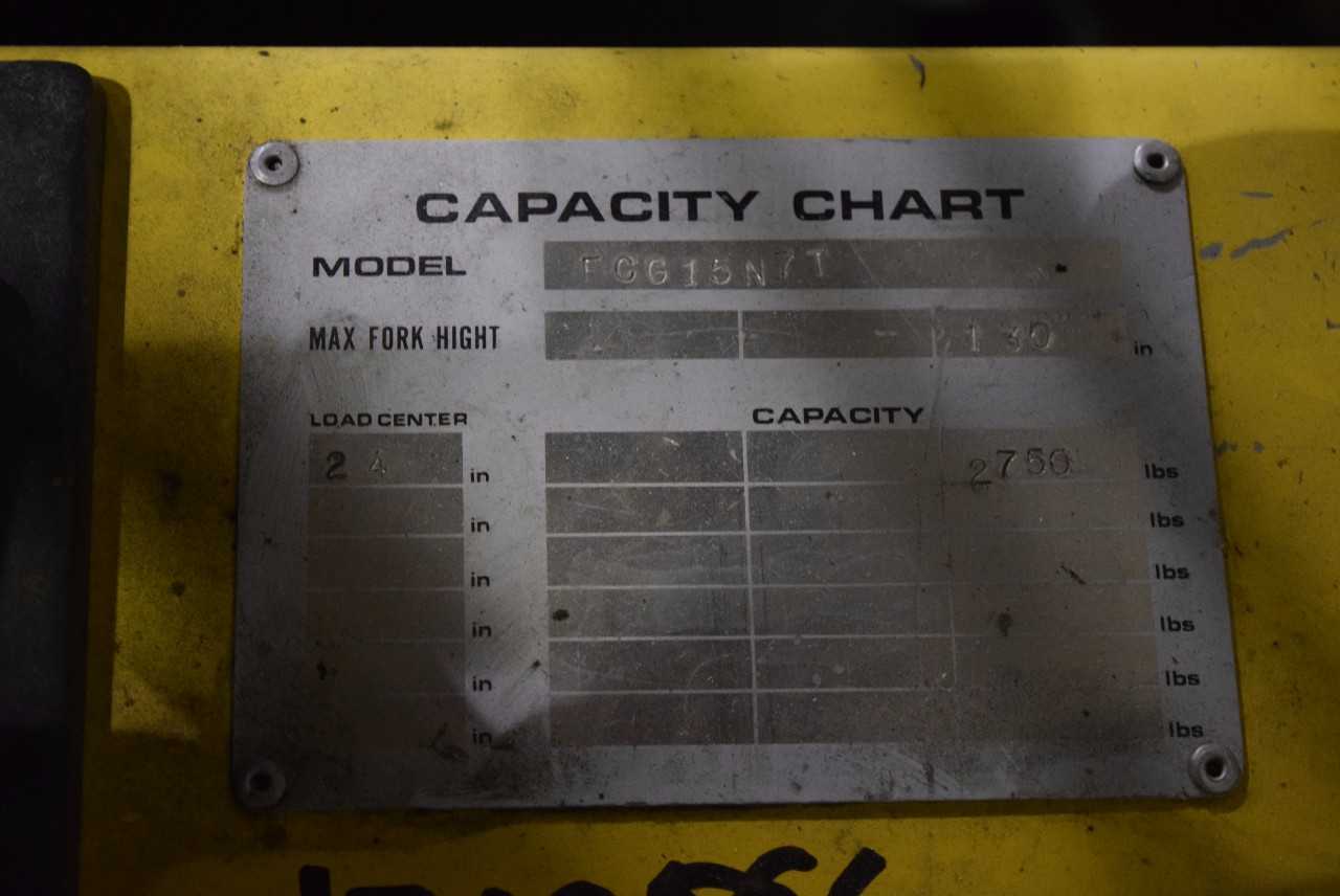 TCM FCG15N7T 2750 LBS. CAPACITY 9094.4 HOURS FORKLIFT (DELAYED REMOVAL) - MISCELLANEOUS