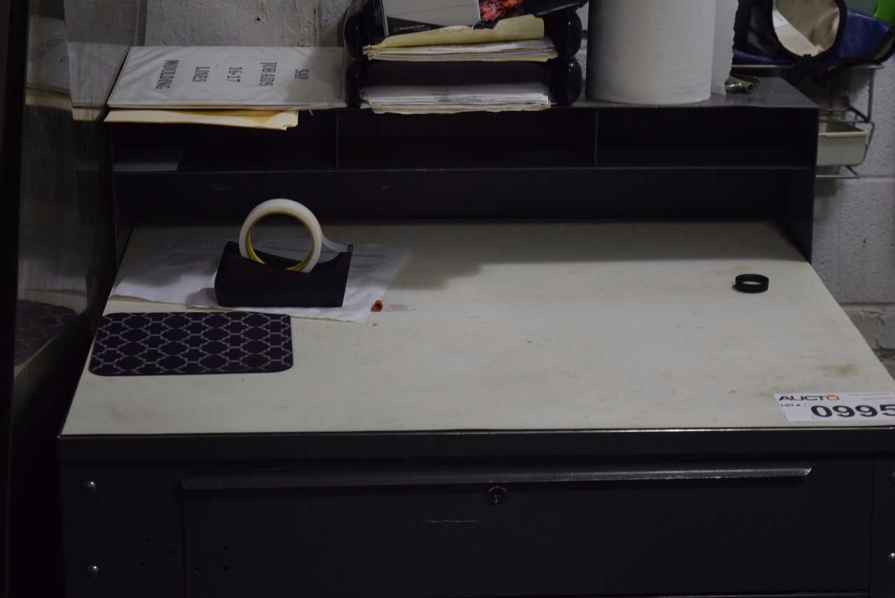 STEEL WORKERS DESK WITHOUT CONTENTS ~3 X 2.5 X 5' - MISCELLANEOUS