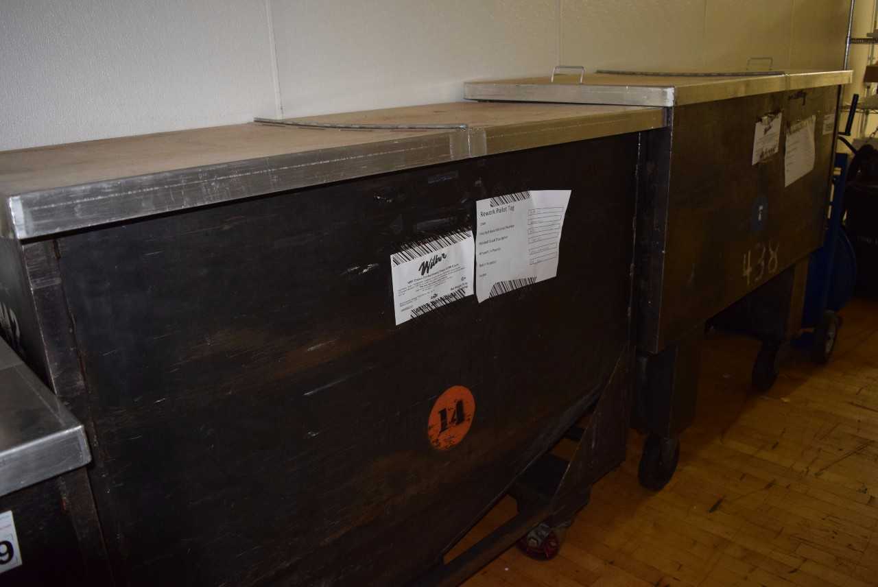 LOT OF 2 STEEL ROLLING FOOD STORAGE BINS - MISCELLANEOUS
