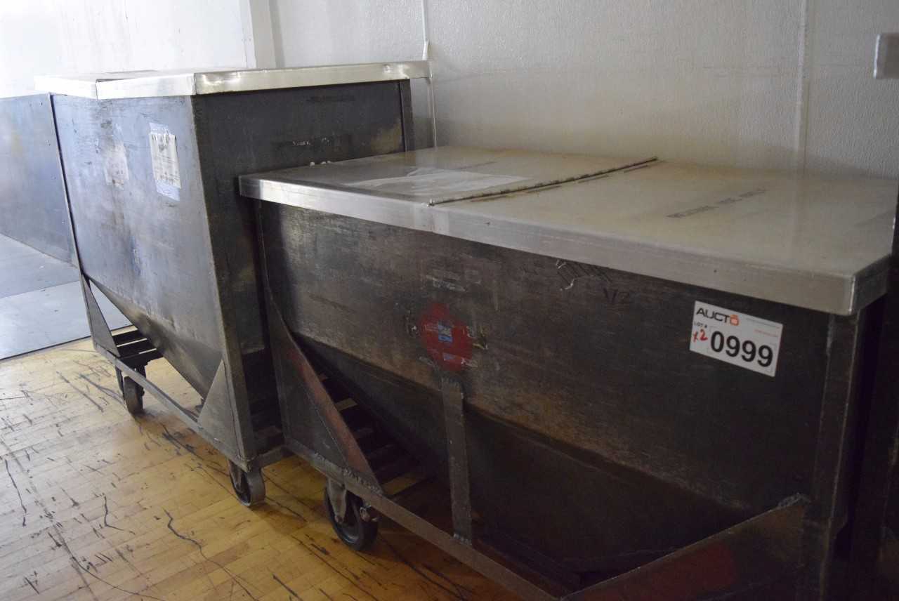 LOT OF 2 STEEL ROLLING FOOD STORAGE BINS - MISCELLANEOUS
