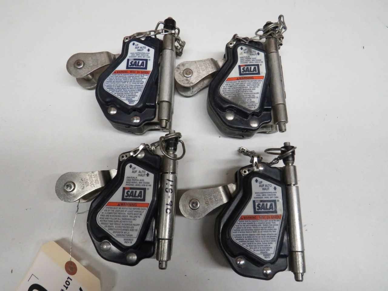 LOT OF 4 SALA MODEL 5000335 5/8 IN, ROPE HARNESS - SAFETY SWITCH