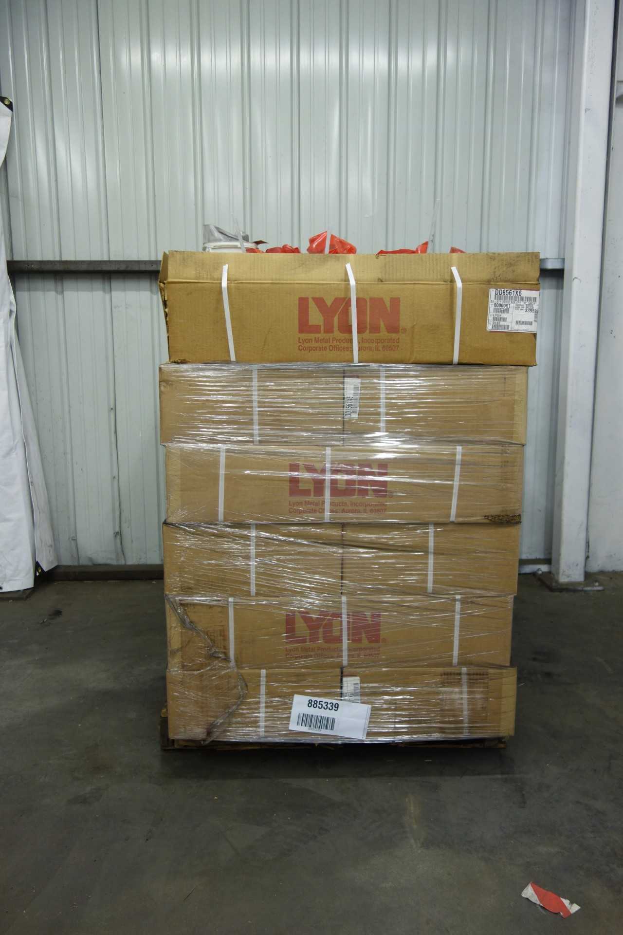 PALLET OF LYON 8561X6 8000 SERIES STEEL BOX SHELF, 36 IN X 18 IN, 6 PER BOX