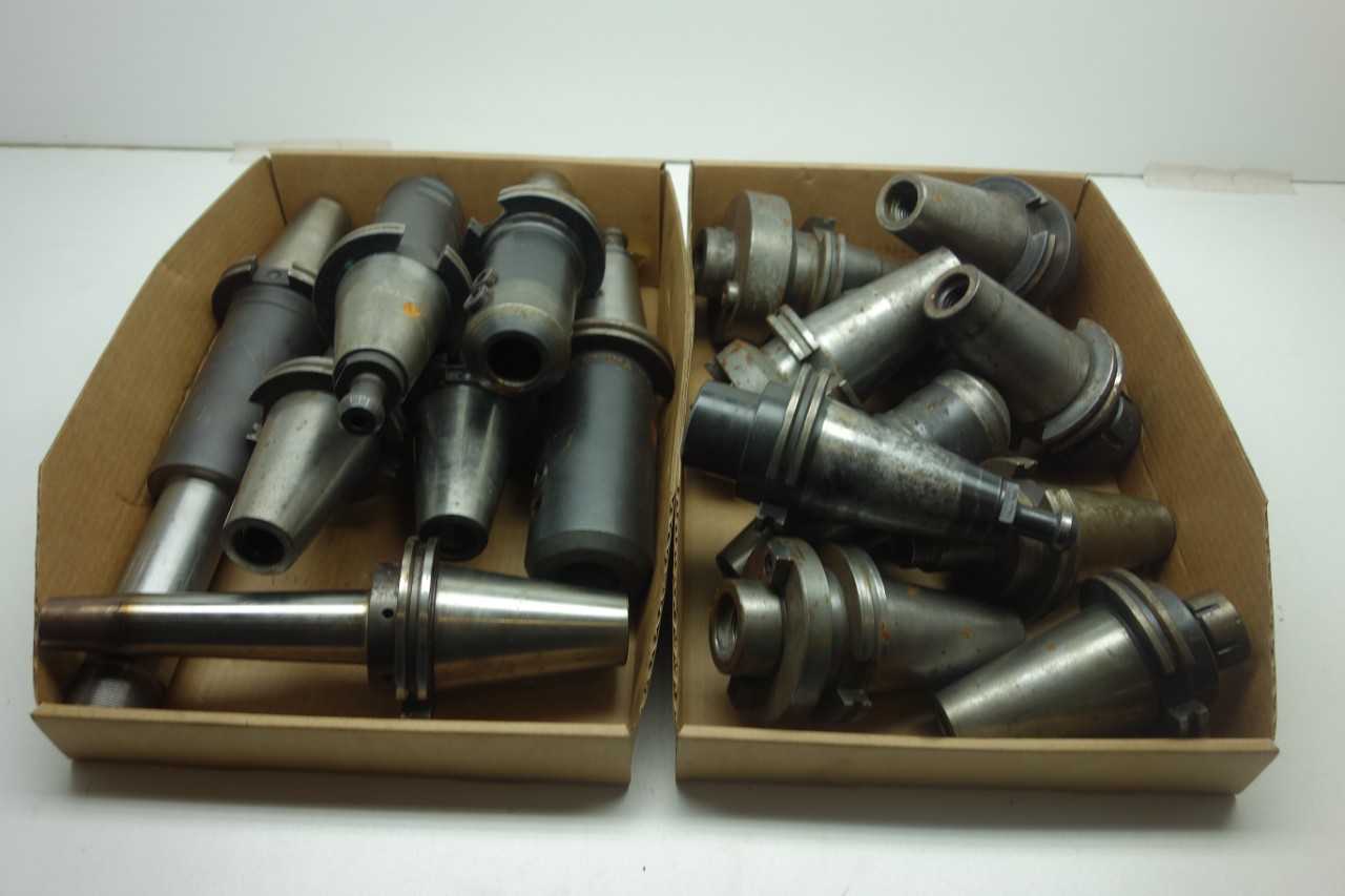 LOT OF ASSORTED CAT50 TOOL HOLDERS - ELECTRIC POWER TOOLS