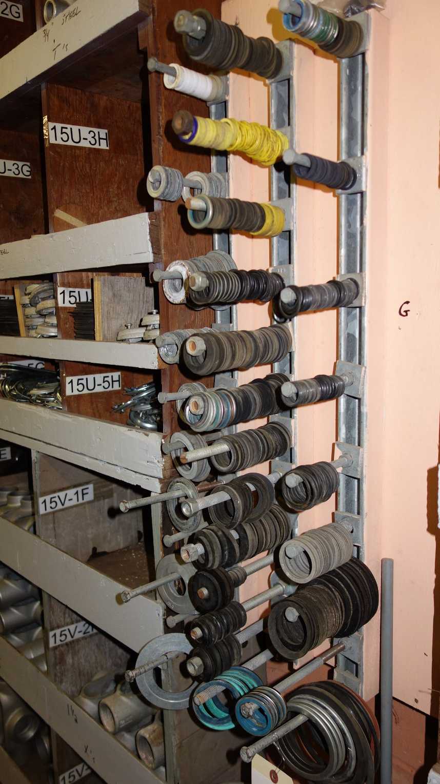 CONTENTS OF PIGEON HOLE CABINET, ASSORTED ELECTRIC CONDUIT FITTINGS - CONDUIT FITTING