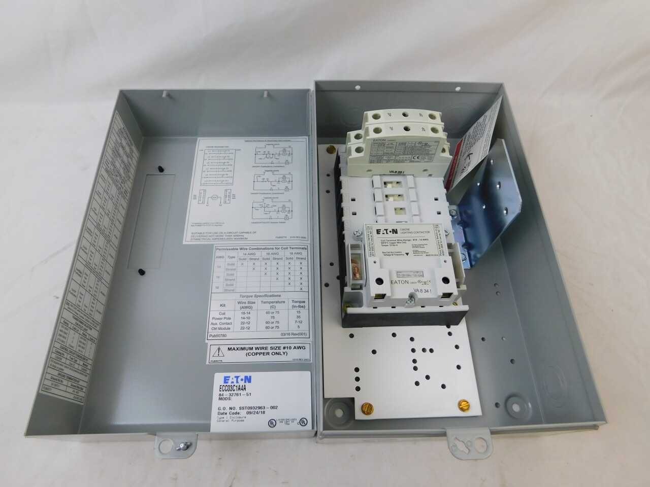 Quantity of 8x ECC03C1A4A Enclosed Contactors - CONTACTORS