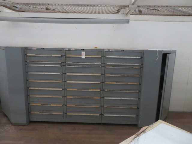 Tool cabinet with contents consist of (3) 9-drawer cabinets - TOOL STORAGE