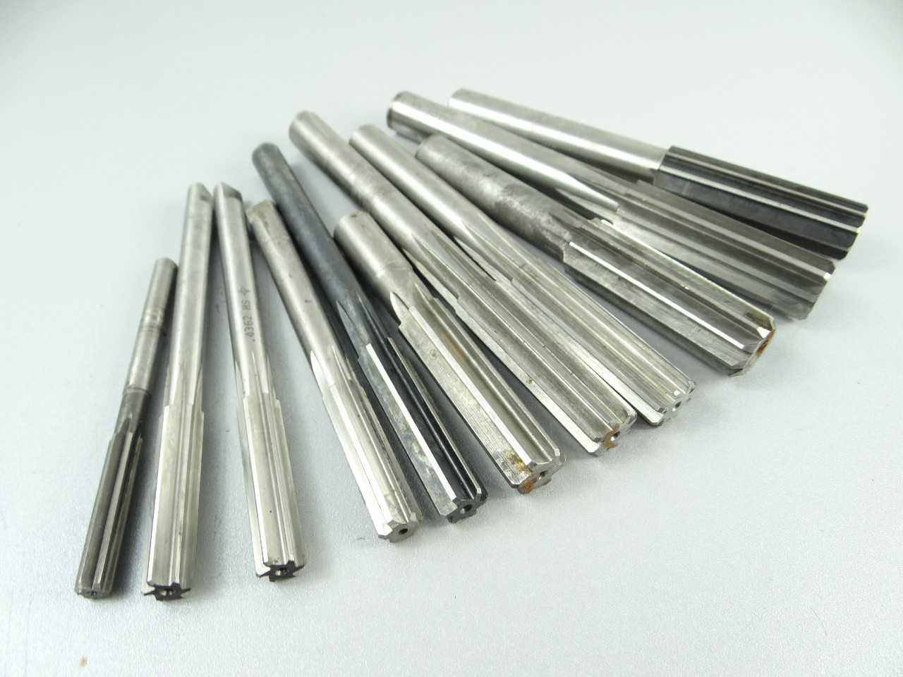 Lot of 11 HSS Machine Length Chucking Reamers - MACHINING ACCESSORIES & TOOLING