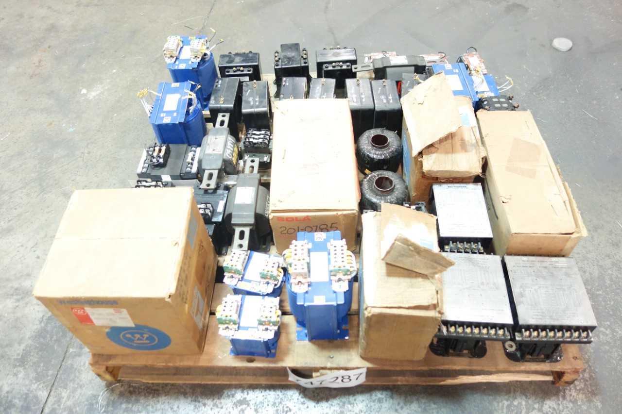 1 PALLET OF ASSORTED TRANSFORMERS- WESTINGHOUSE, GENERAL ELECTRIC, TAISEI DENKI - CONTROL TRANSFORMERS