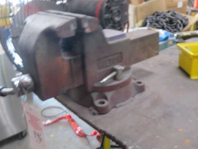 Wilton Vice, steel work table on wheels, and contents - MISCELLANEOUS
