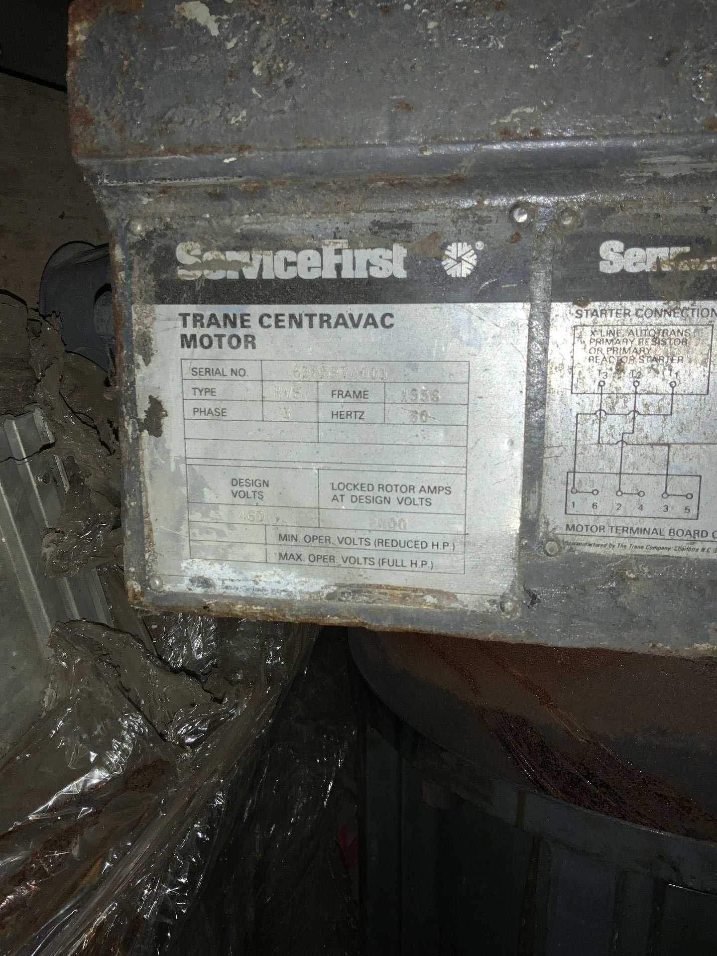 TRANE CENTRAVAC 350HP ELECTRIC MOTOR - ELECTRIC MOTORS