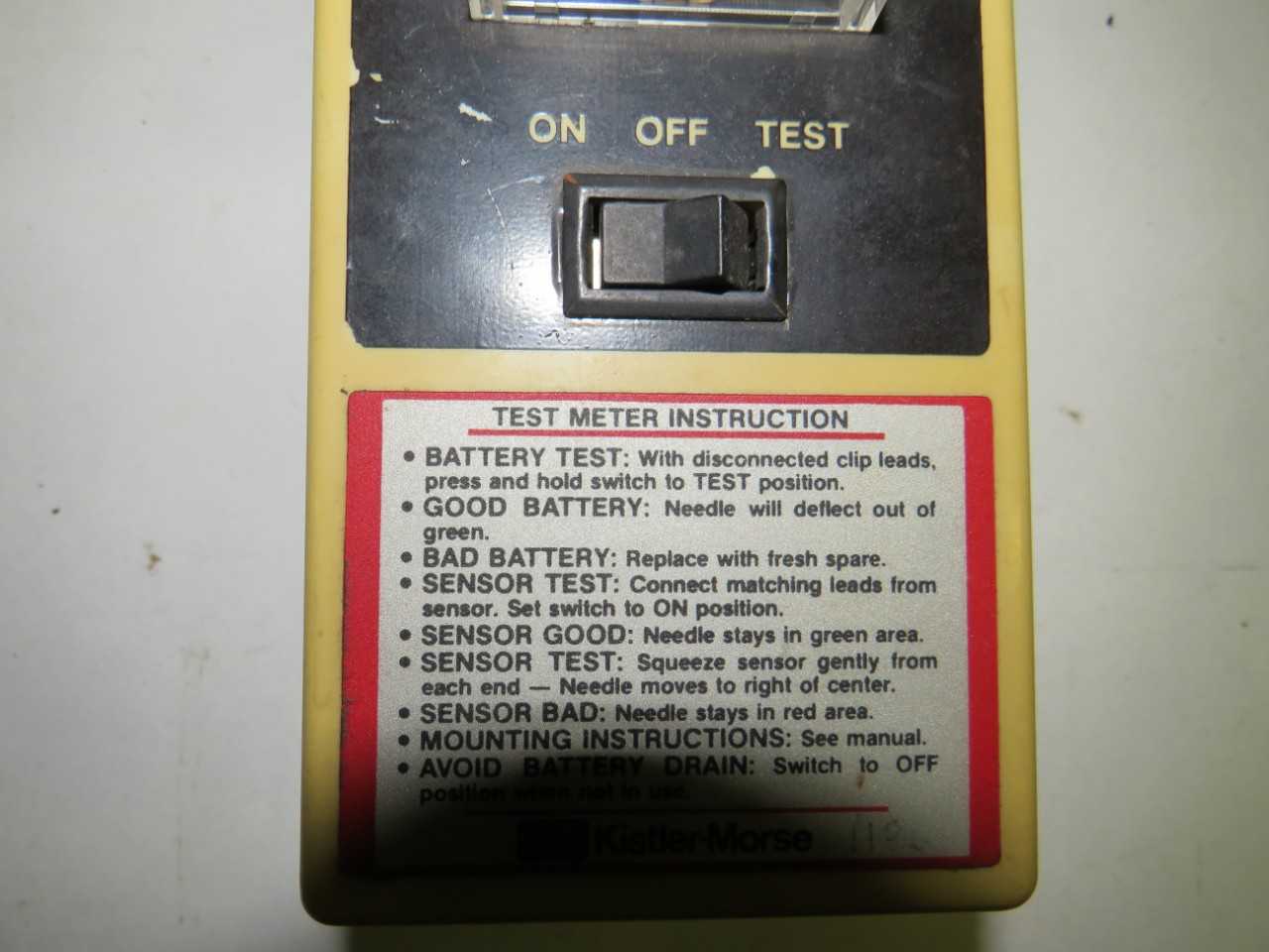 KISTLER-MORSE TEST METER - ELECTRIC POWER TOOLS