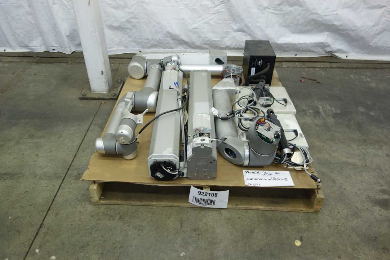 PALLET OF ASSORTED ROBOT PARTS AND ACCESSORIES - INDUSTRIAL ROBOTS