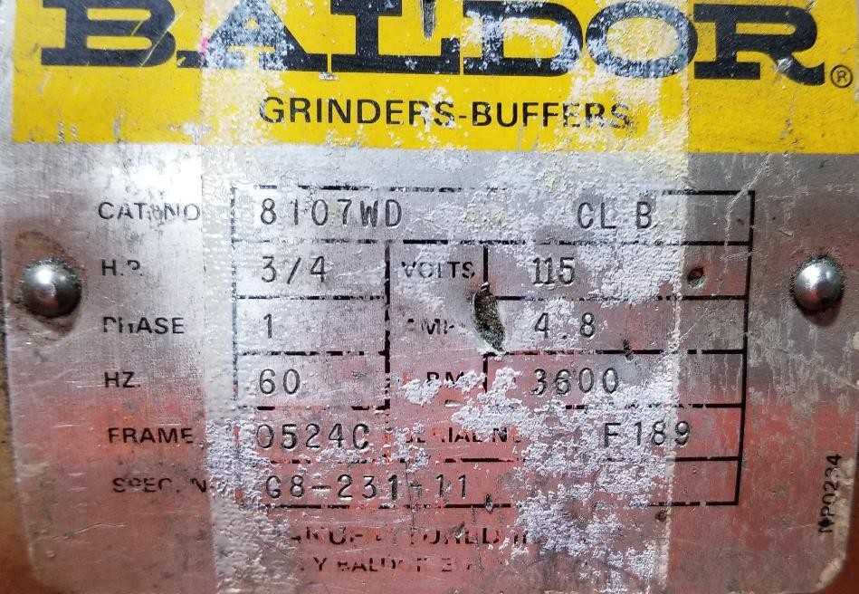 Baldor Grinder - GRINDING MACHINES