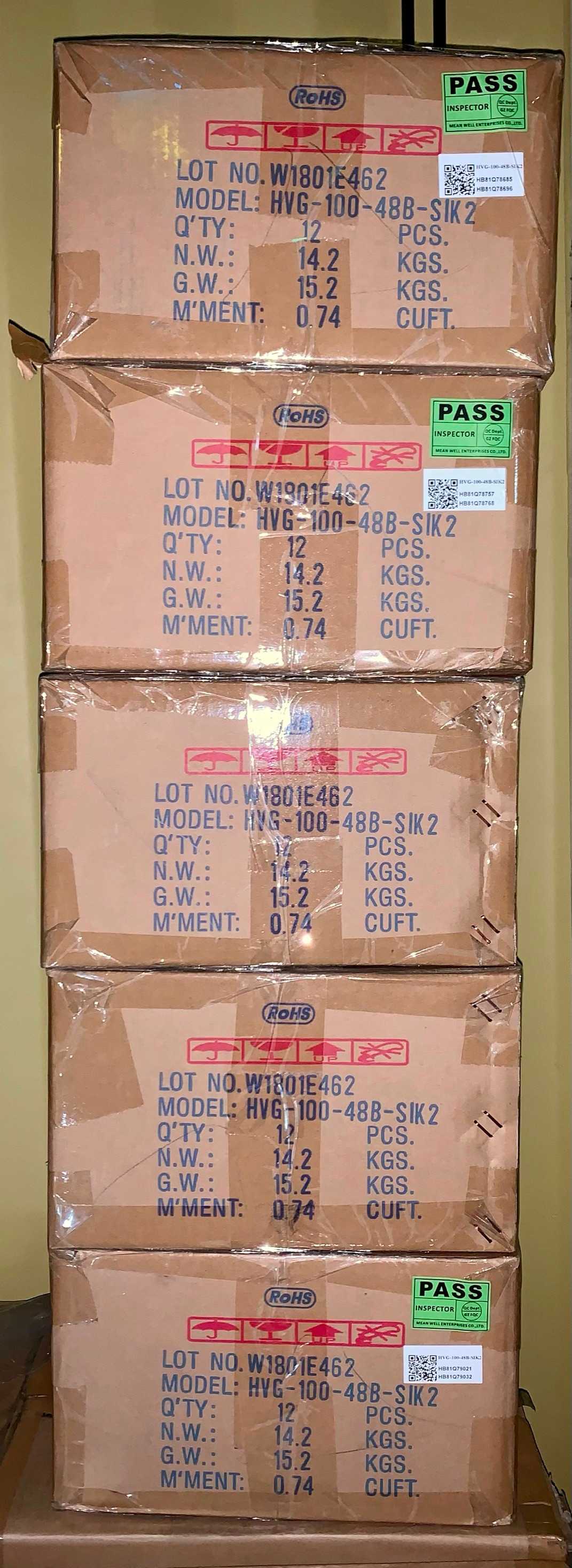 New - Lot of 60 - Mean Well HVG-100-48B-SIK2 LED Power Supply Driver - ELECTRICAL COMPONENTS