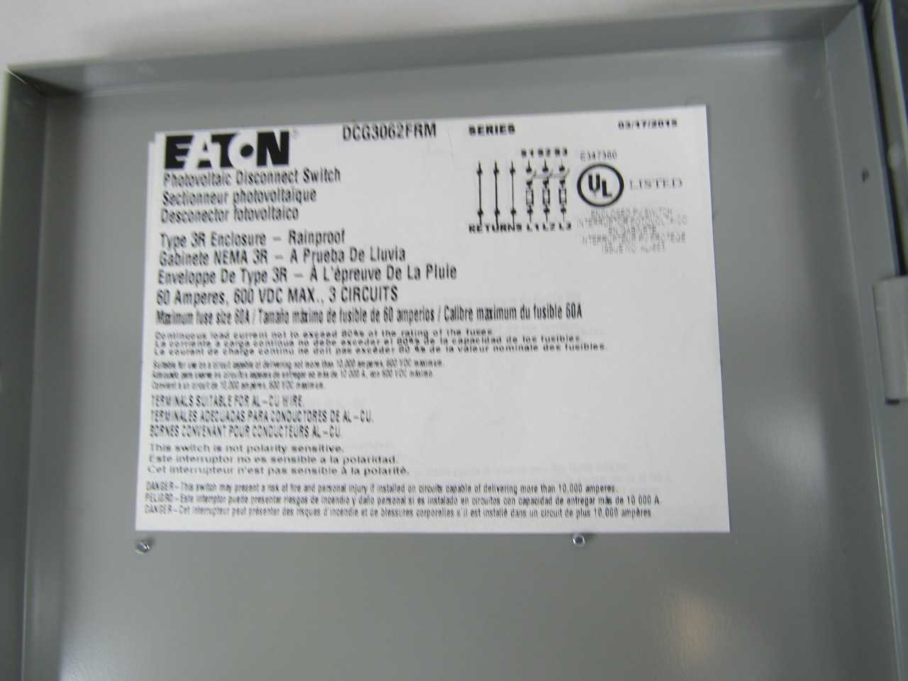 Quantity of 5x DCG3062FRM MCCB/Molded Case Circuit Breakers - CIRCUIT BREAKERS