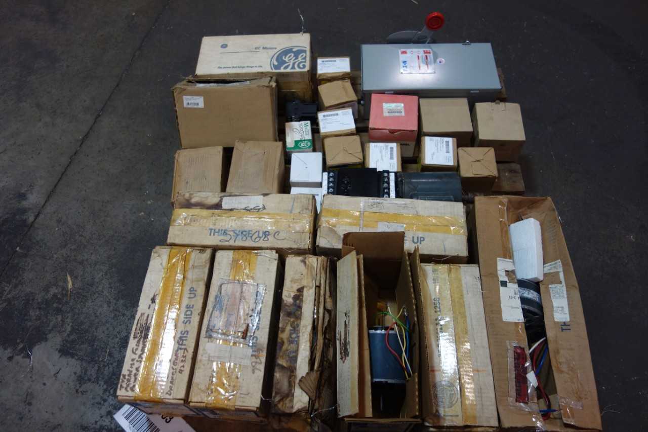 1 PALLET OF ASSORTED AC MOTORS, AC VOLTAGE TRANSFORMER, AC CONTACTOR- ALLEN BRADLEY, EATON - CONTROL TRANSFORMERS
