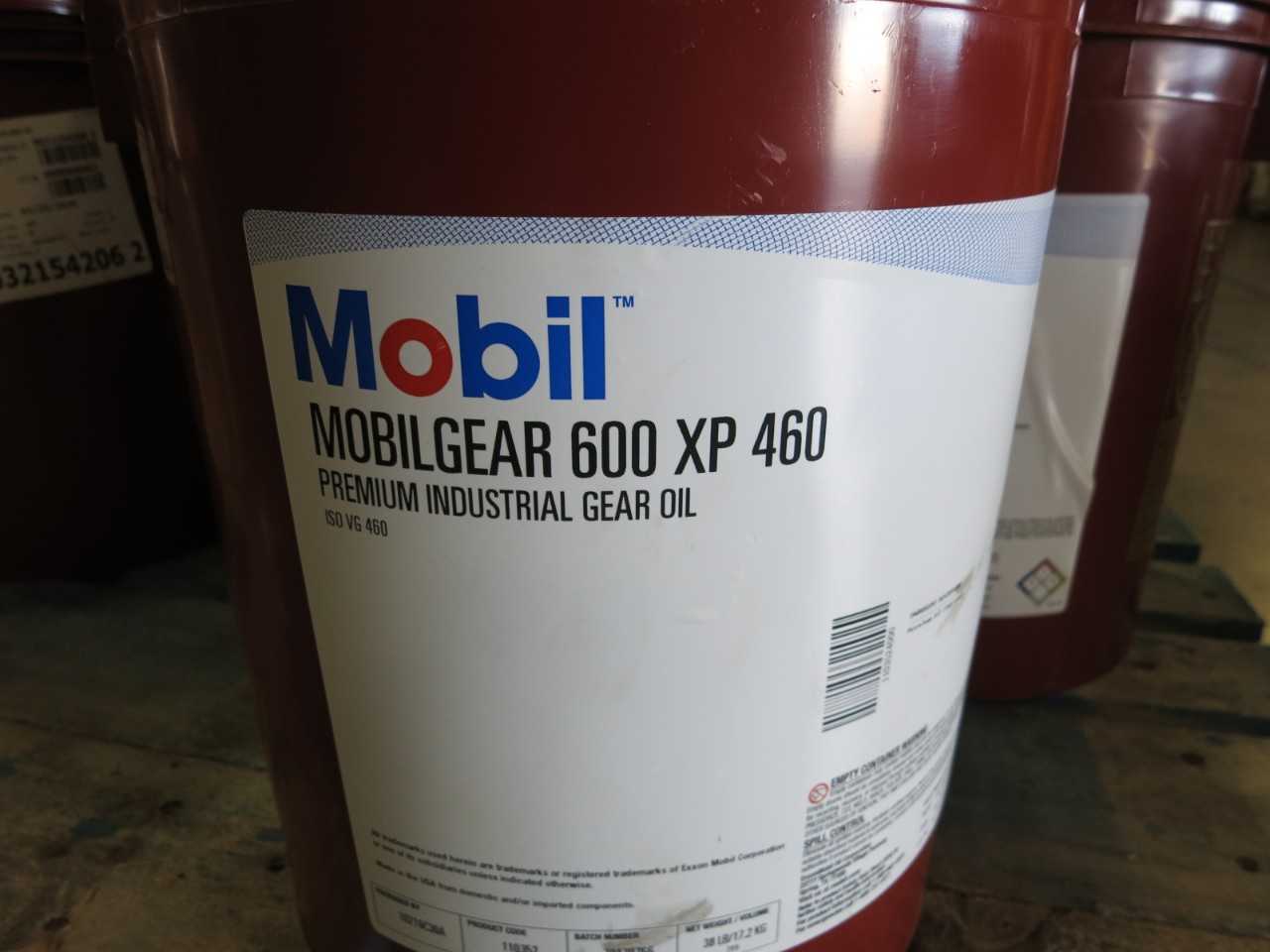 LOT OF 10 MOBIL MOBILGEAR 600 XP 460 PREMIUM INDUSTRIAL GEAR OIL 5-GALLON - GEAR REDUCERS