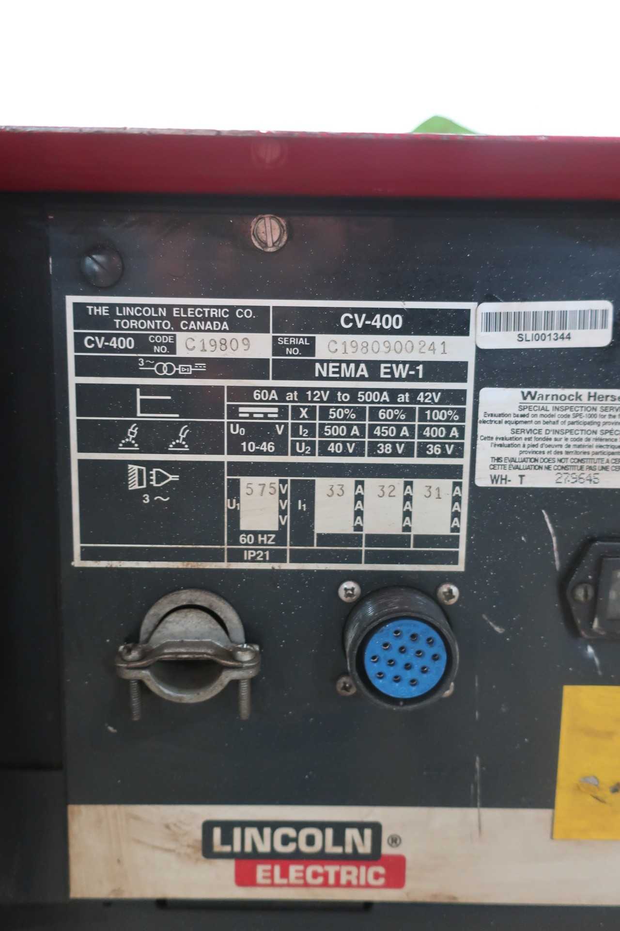 LINCOLN ELECTRIC CV-400 IDEALARC 3PH 575V-AC MIG WELDER - WELDING EQUIPMENT